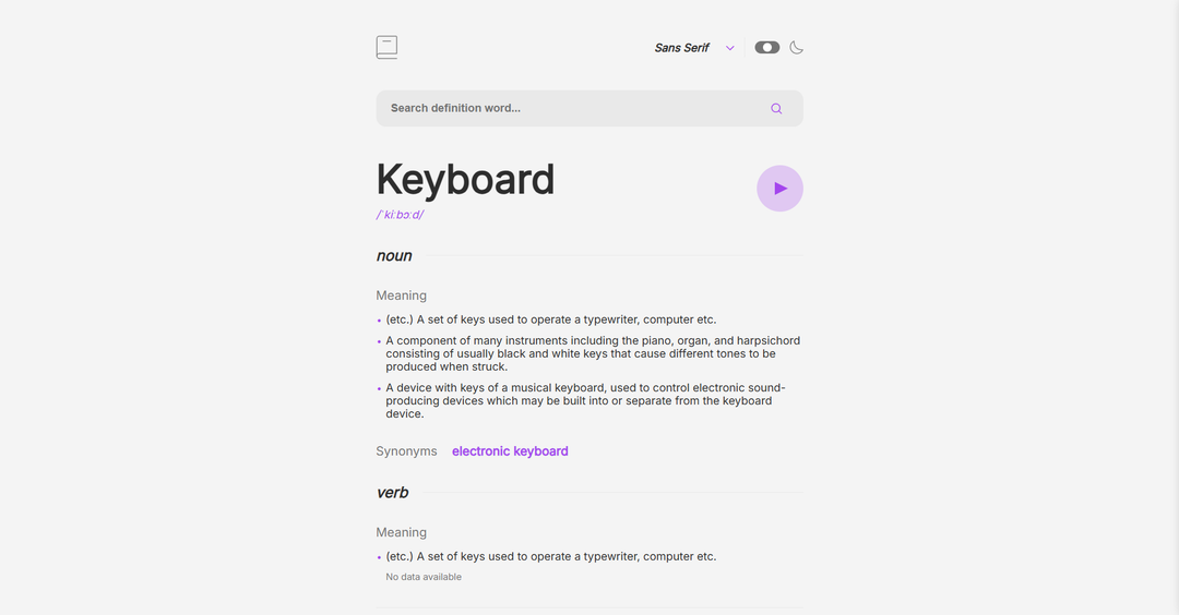 Dictionary Web App Project Image